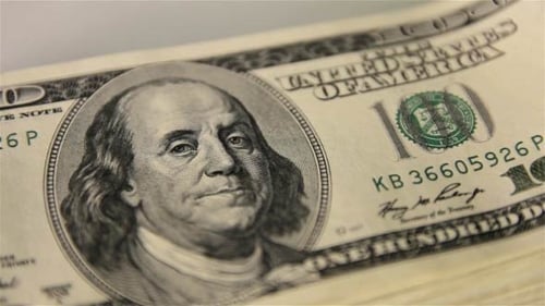 Close Up of Stack of One Hundred Dollar Bills