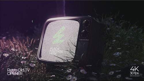 Vintage Television Screen Mockup with Glitch Effects