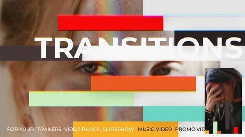 Dynamic Glitch Transitions Pack with Chromatic Aberration and Colorful Wipes
