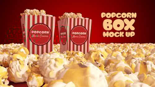 Maqueta de caja de palomitas 3D