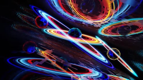 Vj Loop Abstraktes Animationsbild der Bewegung abstrakter Planeten 02
