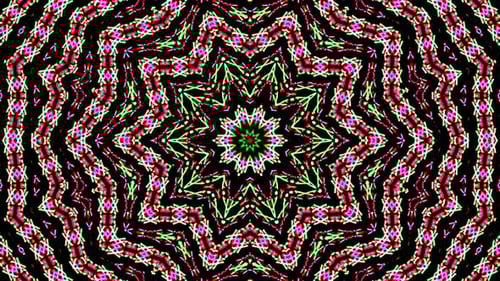 Vibrant Geometric Kaleidoscope Pattern Loop Background