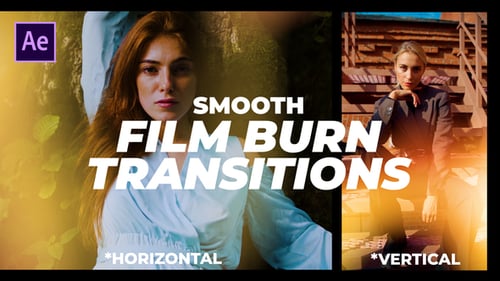 Smooth Cinematic Film Burn Video Transitions Pack