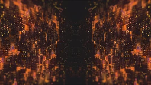 Futuristic Digital Data Tunnel Loop Background