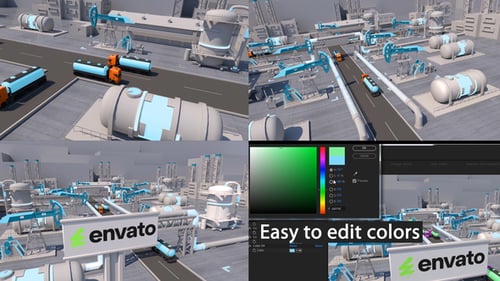 Modern Animated Oil and Gas Production Process