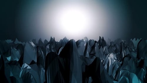 Montagnes et lune