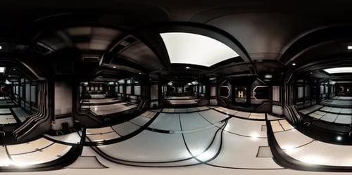 Vr360 Ansicht des Raumschiff-Innenraums