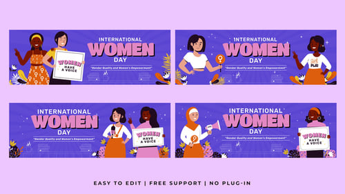 Animated International Women's Day Empowerment Banner