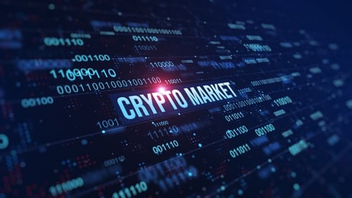 Crypto Market Digital Binary Code Background