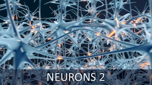 Futuristic Brain Neuron Network with Glowing Signals Loop