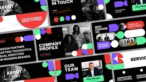 Dynamic Company Profile Presentation with Geometric Shapes