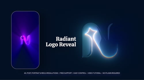 Dynamic Neon Light Logo and Text Reveal