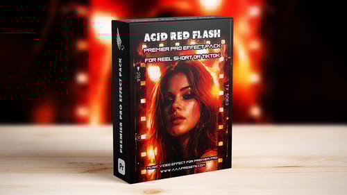 Acid Red Cinematic Flash Fast Transitions for Premiere Pro for Reels, Shorts & TikTok