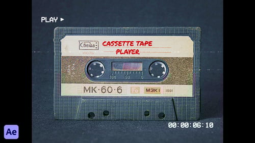 Vintage Cassette Tape Player with Customizable VHS Text Effects