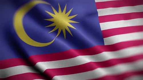 Realistic Waving Flag of Malaysia Animation