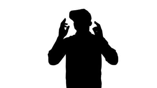 Young man in VR headset