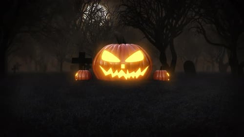 Animated Spooky Jack-o'-Lanterns for Halloween Night