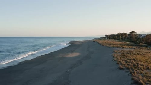 Aerial view of sand beach coast