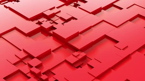 Abstract Red Geometric Cubes 3D Motion Background Loop