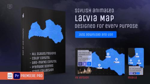 Mapa de Letonia — Kit MOGRT de la República de Letonia (Letonia)