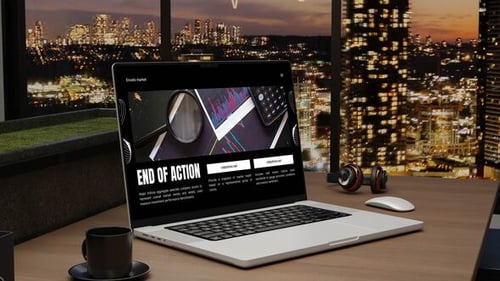 Office laptop mockup MOGRT