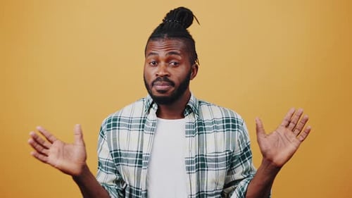 Young Afro American Man Showing Gesture No or Stop By His Crossed Hands Shaking Head Saying No