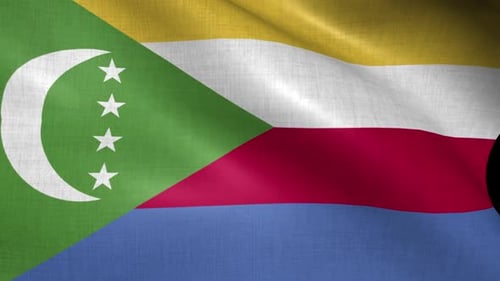 Comoros National Flag Realistic Waving Animation