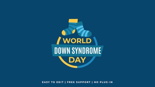 Animated World Down Syndrome Day Titles and Badges