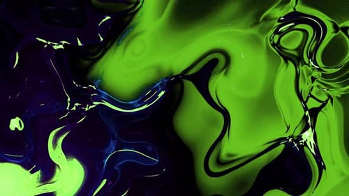 Abstract Fluid Motion Background with Swirling Green and Purple Colors