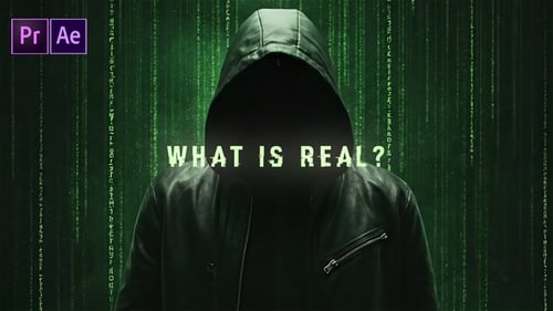 Digital Matrix Glitch Intro Text Reveal