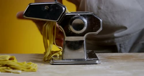 Pasta Machine Making Pasta Close Up