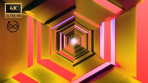 4K - Corridor hexagonal de science-fiction
