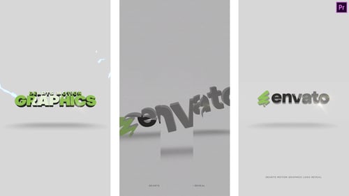 Modern Vertical 3D Text and Logo Reveal Opener