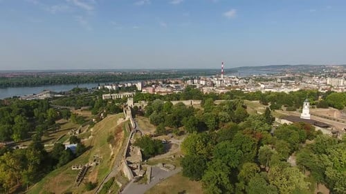 Aerial View of Belgrade and Kalemegdan Fortress