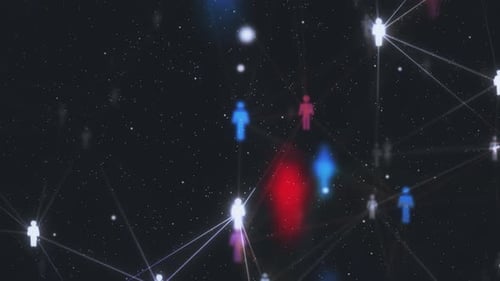 Abstract Digital Network Connecting People Icons Animation