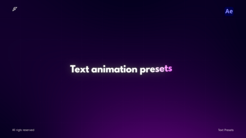 Clean Minimal Text Animation Presets