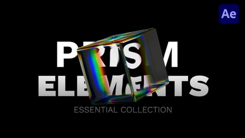 Iridescent Glass 3D Shapes Pack with Chromatic Aberration