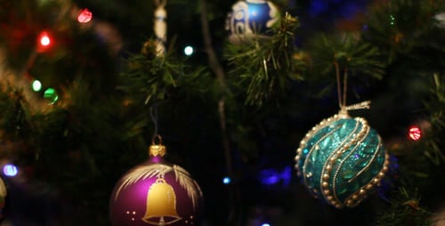 Festive Christmas Tree with Colorful Ornaments