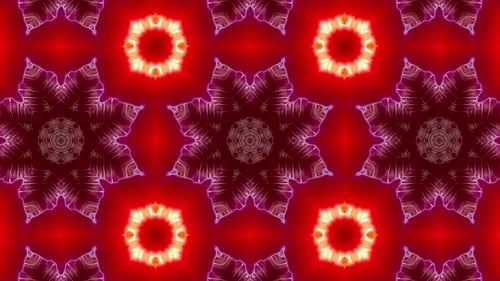 Abstract Neon Geometric Kaleidoscope Loop Background