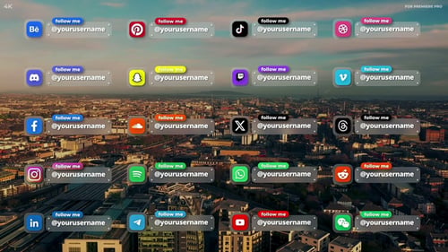 Frosted Glass Social Media Lower Thirds | MOGRT