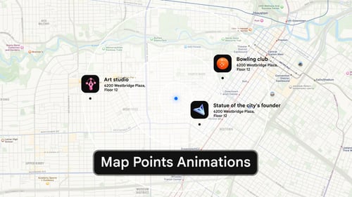 Animated Map Location Pins with Directional Paths