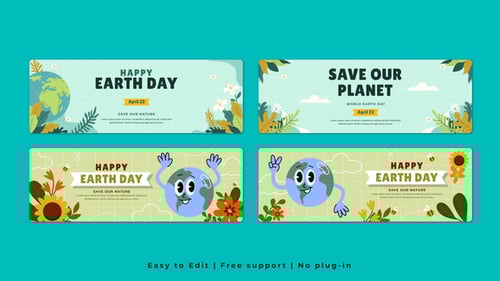 Earth Day Horizontal Banner