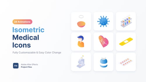 Animated Medical and Science Isometric Icons Pack