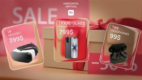 Liquid Glass Product Showcase with Dynamic Carousel Animation