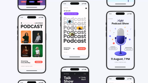 Modern Vertical Podcast Announcement and Live Stream Templates