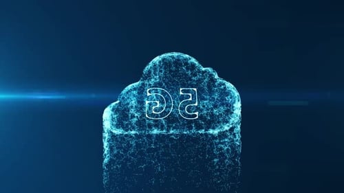 Digital 5G Technology Cloud Particle Reveal