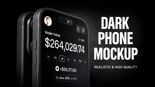 Dark Phone Mockup | Mobile App Presentation