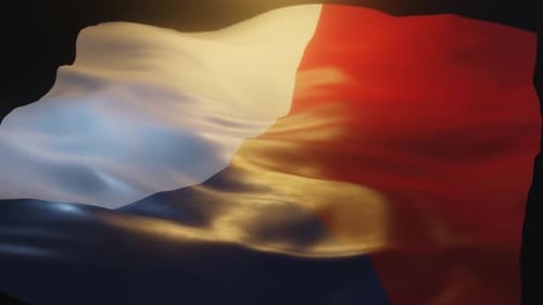 Realistic French Flag Waving Loop Animation