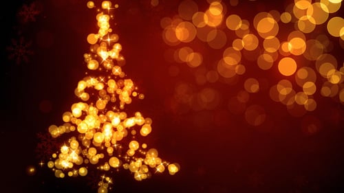 Animated Sparkling Christmas Tree Lights Bokeh Background