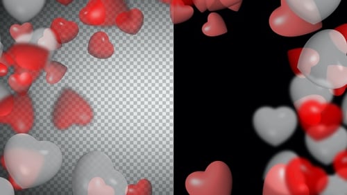 Looping 3D Heart Frame Overlay with Alpha Channel